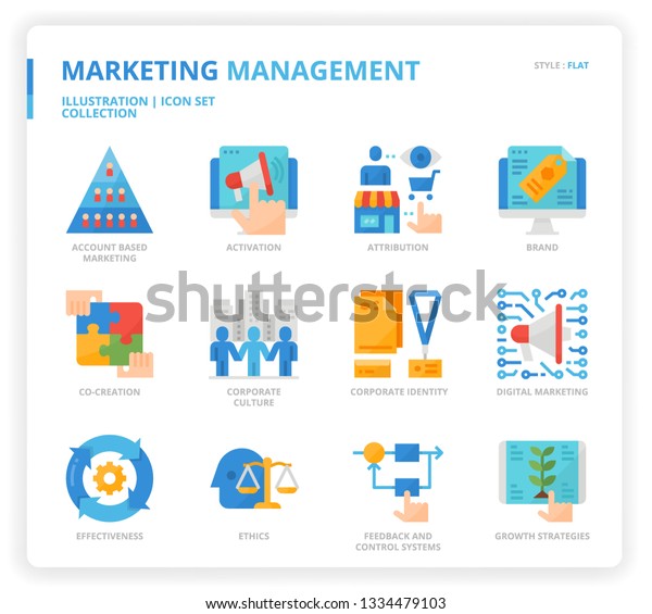 Marketing Management Icon Set Stock Vector (Royalty Free) 1334479103 ...