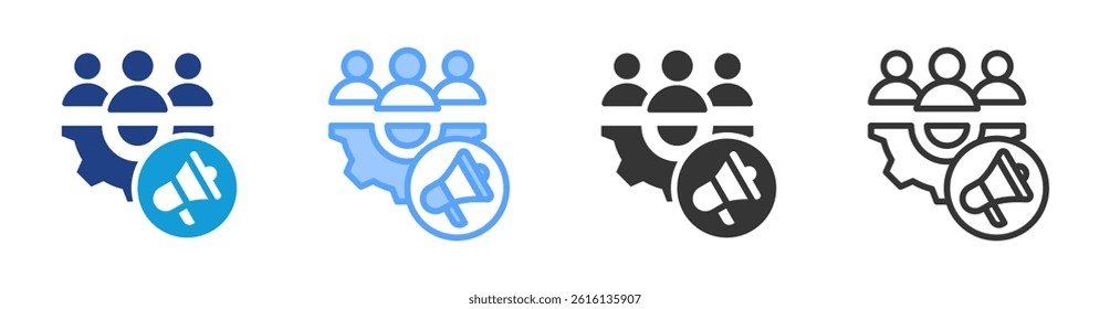 Marketing Management icon set multiple style collection