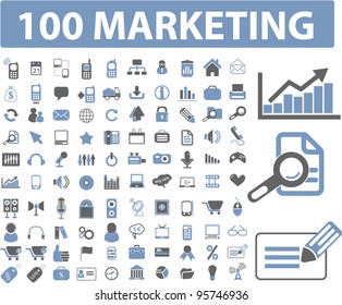 marketing & management icons set, vector