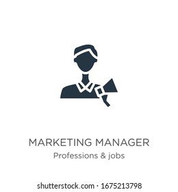 Marketing manager icon vector. Trendy flat marketing manager icon from professions collection isolated on white background. Vector illustration can be used for web and mobile graphic design, logo, 