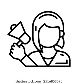 Marketing Manager Outline Icon, Vector illustration