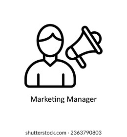 Marketing Manager vector  outline Icon Design illustration. Human Resources Symbol on White background EPS 10 File 