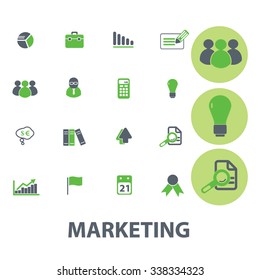 marketing, market icons, signs vector concept set for infographics, mobile, website, application
