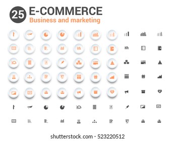 Marketing and media vector icon set