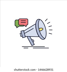 marketing, megaphone, announcement, promo, promotion Flat Color Icon Vector