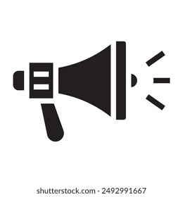 Marketing megaphone black icon. vector illustration.
