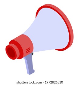 Marketing megaphone icon. Isometric of marketing megaphone vector icon for web design isolated on white background