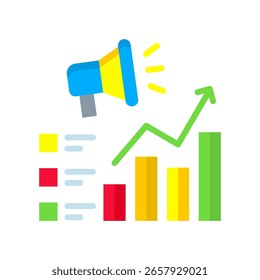 Marketing Metrics Icon Flat Vector Illustration