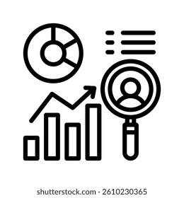 Marketing Metrics Line Vector Illustration On White Background.