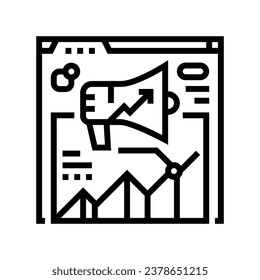 marketing metrics social media line icon vector. marketing metrics social media sign. isolated contour symbol black illustration
