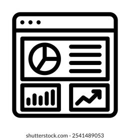 Marketing metrics tracking icon line style transparent