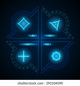 marketing mix. Business concept vector illustration.