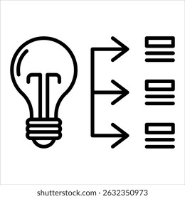 Symbol für Marketingmix Einfache Vektorkonturgrafik