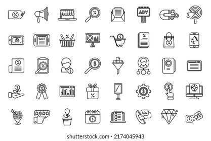 Marketing Mix Icons Set Outline Vector. Market Consumer. Demand Mix