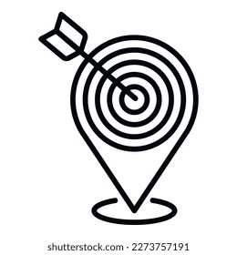 Marketing mix target icon outline vector. Digital business. Social market