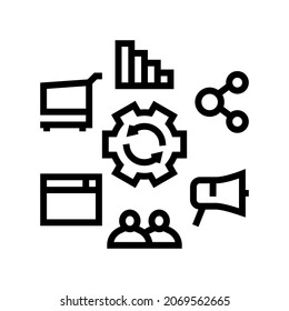 marketing model line icon vector. marketing model sign. isolated contour symbol black illustration