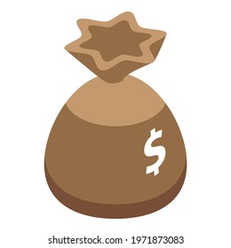 Marketing money bag icon. Isometric of marketing money bag vector icon for web design isolated on white background