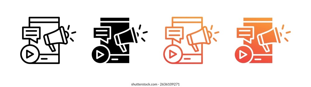 Marketing Multi Style Icon Set Vector