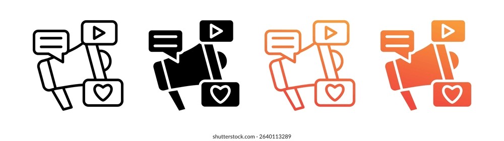Marketing Multi Style Icon Set Vector