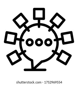 Marketing network icon. Outline marketing network vector icon for web design isolated on white background