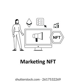 Marketing NFT Vector Illustration which can easily modify or edit
