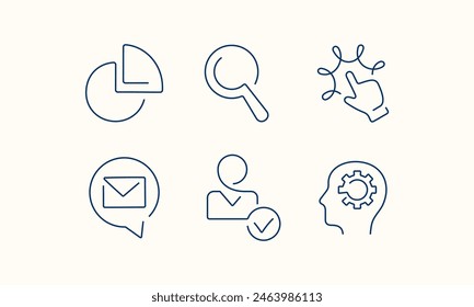 Marketing one line vector icons