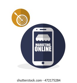 Marketing online concept with icon design, vector illustration 10 eps graphic.
