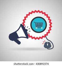 Marketing online design. ecommerce icon. Isolated illustration , vector