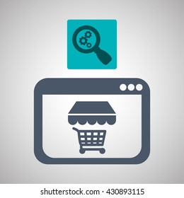 Marketing online design. ecommerce icon. Isolated illustration , vector