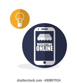 Marketing online design. ecommerce icon. Isolated illustration , vector