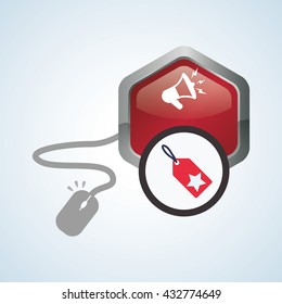 Marketing online design. ecommerce icon. Isolated illustration , vector