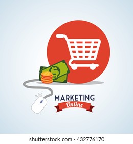 Marketing online design. ecommerce icon. Isolated illustration , vector