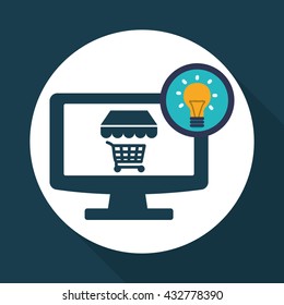 Marketing online design. ecommerce icon. Isolated illustration , vector