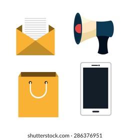 Marketing online design over white background, vector illustration.