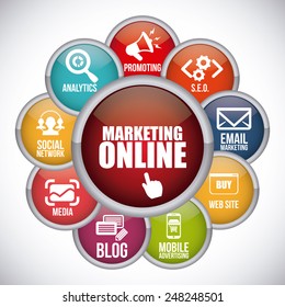marketing online design, vector illustration eps10 graphic 