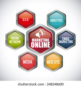 marketing online design, vector illustration eps10 graphic 