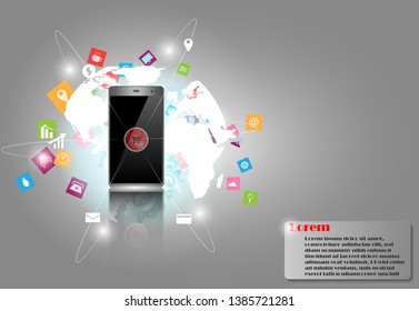 Marketing online and tecchnology background