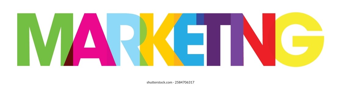 MARKETING overlapping vector letters banner