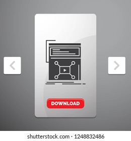 Marketing, page, video, web, website Glyph Icon in Carousal Pagination Slider Design & Red Download Button