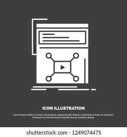 Marketing, page, video, web, website Icon. glyph vector symbol for UI and UX, website or mobile application