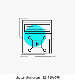 Marketing, page, video, web, website Line Icon