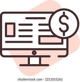 Marketing paid article, illustration, vector on white background.