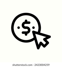 marketing, pay per click icon, isolated icon in light background, perfect for website, blog, logo, graphic design, social media, UI, mobile app