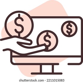 Marketing payment, illustration, vector on white background.