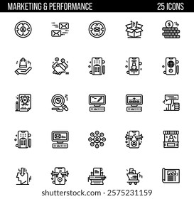 Marketing and Performance Icons Design, Best for Digital Marketing, ecommerce, adn social media platforms.