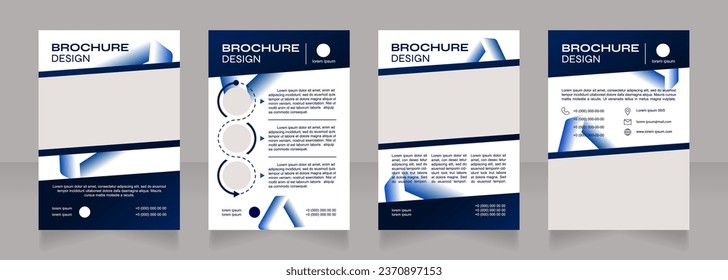 Diseño de folletos en blanco de personalización de marketing. Conjunto de plantillas con espacio de copia para texto. Recopilación de informes corporativos prefabricados. Editable 4 páginas de papel. Syne Bold, fuentes ariales regulares usadas