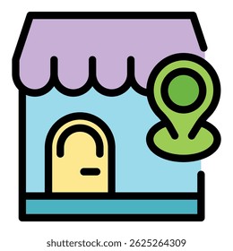 Marketing placement icon. Outline marketing placement vector icon color flat isolated