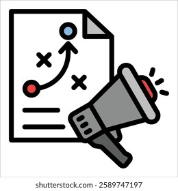 Marketing Plan Icon Element For Design
