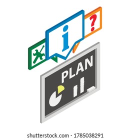 Marketing plan icon. Isometric illustration of marketing plan vector icon for web