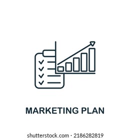 Marketing Plan icon. Monochrome simple icon for templates, web design and infographics